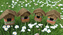 Load image into Gallery viewer, Handmade house weave rattan birdhouse with roof measuring 17x17x21cm - Marissa&#39;s Garden &amp; Gift
