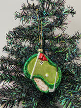 Load image into Gallery viewer, Glass Christmas golf course Christmas bauble tree hanging decoration/christmas/seasonal/ glass hanging item
