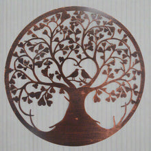 Load image into Gallery viewer, Handmade tree of life with heart and lovebirds bronze effect 60cm wall art suitable for indoors/outdoors anniversary/birthday gift - Marissa&#39;s Garden &amp; Gift
