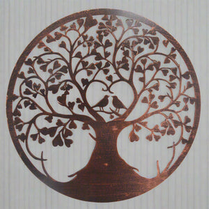 Handmade tree of life with heart and lovebirds bronze effect 60cm wall art suitable for indoors/outdoors anniversary/birthday gift - Marissa's Garden & Gift