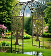 Load image into Gallery viewer, Noah’s Arc-Tree of life bronze/gold arch garden arbour
