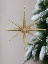 Indlæs billede til gallerivisning Gold glitter hanging star Christmas bauble tree hanging decoration/christmas/seasonal/ resin hanging item
