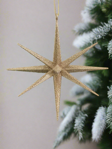 Gold glitter hanging star Christmas bauble tree hanging decoration/christmas/seasonal/ resin hanging item