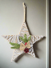 Load image into Gallery viewer, Handmade hanging star wreath 37 x 37 x 8cm seasonal
