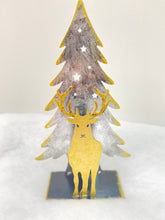 Load image into Gallery viewer, Handmade Christmas tree and reindeer t-light holder
