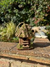 Load image into Gallery viewer, Handmade wooden birdhouse hut with ladder 19x19x23cm
