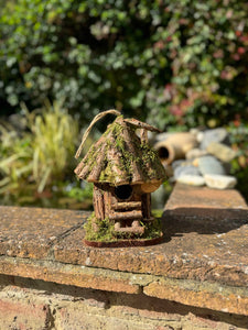 Handmade wooden birdhouse hut with ladder 19x19x23cm - Marissa's Garden & Gift