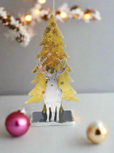 Charger l&#39;image dans la galerie, Handmade Christmas tree and reindeer t-light holder
