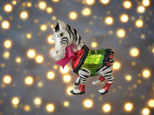 Christmas zebra hanging decoration/christmas/seasonal/ glass hanging item