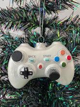 Load image into Gallery viewer, Glass Christmas tree video game controller Christmas bauble tree hanging decoration/christmas/seasonal/ glass hanging item
