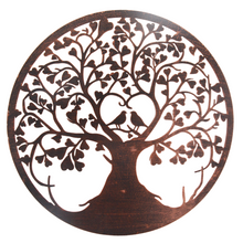 Load image into Gallery viewer, Handmade tree of life with heart and lovebirds bronze effect 60cm wall art suitable for indoors/outdoors anniversary/birthday gift - Marissa&#39;s Garden &amp; Gift
