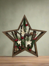 Load image into Gallery viewer, Handmade Christmas table wooden star deco 35 x 35 x 5cm decor/christmas/seasonal/shelf seasonal decorations
