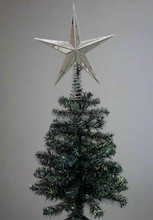 Load image into Gallery viewer, Handmade mirrored and glittered  tree topper measuring 28 x 6.5 x 31cm
