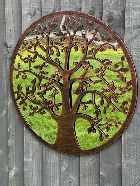 Handmade 60cm bronze with black touch metal Wall Plaque with acrylic mirror, colourful Metal, Garden/indoor Wall Art powder coated steel - Marissa's Garden & Gift