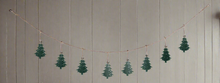 Load image into Gallery viewer, Handmade powder coated hanging green Christmas tree garland measuring 150 x 22x 1cm
