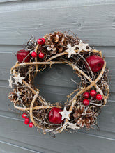 Load image into Gallery viewer, Handmade hanging wreath/ Christmas seasonal decor 25 x 25 x 7cm
