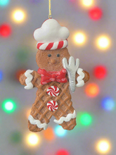 Indlæs billede til gallerivisning Resin Christmas gingerbread man Christmas bauble tree hanging decoration/christmas/seasonal/ resin hanging item
