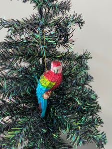 Christmas parrot bauble tree hanging decoration/christmas/seasonal/ glass hanging item