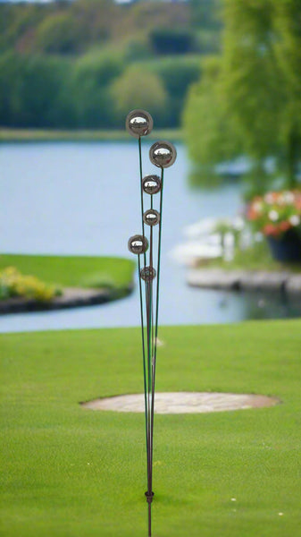 Handmade stainless steel balls rusty poles garden decor,Metal garden decor, metal yard art, outdoor metal decor,metal garden sculpture 199cm