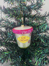 Load image into Gallery viewer, Christmas glass ice cream tub /christmas/seasonal/ glass hanging item
