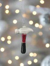 Indlæs billede til gallerivisning Glass Christmas tool hammer Christmas bauble tree hanging decoration/christmas/seasonal/ glass hanging item
