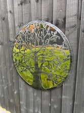 Afbeelding in Gallery-weergave laden, Handmade 60cm silver with black touch metal Wall Plaque with acrylic mirror, colourful Metal, Garden/indoor Wall Art powder coated steel - Marissa&#39;s Garden &amp; Gift
