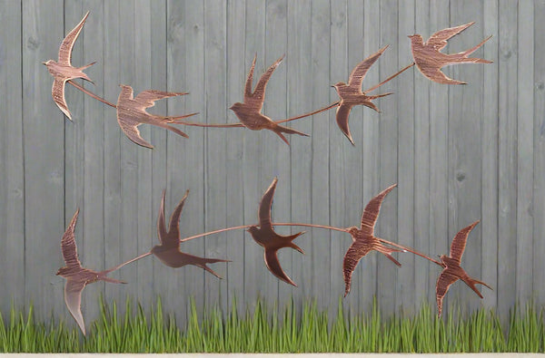 Handmade bronze Metal garden/indoor/outdoor Swallow Wall Art in flight