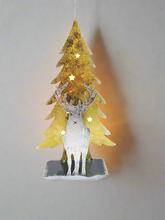 Load image into Gallery viewer, Handmade Christmas tree and reindeer t-light holder
