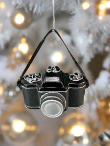 Glass Christmas camera/ photographers camera Christmas bauble tree hanging decoration/christmas/seasonal/ glass hanging item