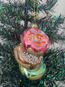 Christmas glass stacking donuts   decoration/christmas/seasonal/ glass hanging item