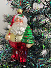 Load image into Gallery viewer, Glass Christmas tree Santa Claus/Father Christmas Christmas bauble tree hanging decoration/christmas/seasonal/ glass hanging item
