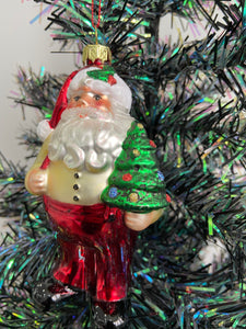 Glass Christmas tree Santa Claus/Father Christmas Christmas bauble tree hanging decoration/christmas/seasonal/ glass hanging item