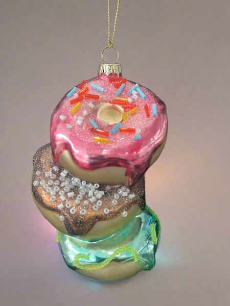 Christmas glass stacking donuts   decoration/christmas/seasonal/ glass hanging item