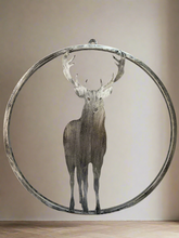 Indlæs billede til gallerivisning Handmade reindeer silver wall art for indoors/outdoors 30 x 1 x 32cm
