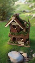 Load image into Gallery viewer, Handmade wooden birdhouse hut with three entrances measuring 16 x 10 x 21cm - Marissa&#39;s Garden &amp; Gift
