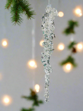 Load image into Gallery viewer, Handmade christmas tree hanging icicle measuring 4 x 2.5 x 23.5cm 4 pieces
