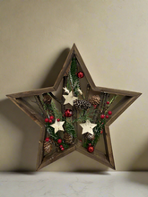 Load image into Gallery viewer, Handmade Christmas table wooden star deco 35 x 35 x 5cm decor/christmas/seasonal/shelf seasonal decorations
