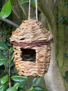 Handmade hut weave rattan birdhouse 14 x 14 x 17cm - Marissa's Garden & Gift