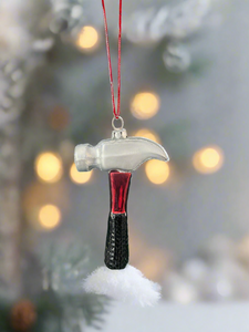 Glass Christmas tool hammer Christmas bauble tree hanging decoration/christmas/seasonal/ glass hanging item