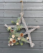 Load image into Gallery viewer, Handmade hanging star wreath 50 x 50 x 7cm
