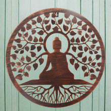 Charger l&#39;image dans la galerie, Handmade bronze 40cm budha tree of life with roots wall art suitable for indoors/outdoors anniversary/birthday gift - Marissa&#39;s Garden &amp; Gift
