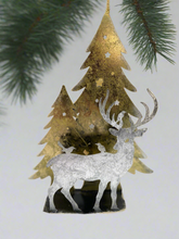 Load image into Gallery viewer, Handmade Christmas trees and reindeer t-light holder 34 x 10 x 45cm
