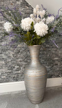 Indlæs billede til gallerivisning Silver handmade bamboo vase 60cm tall floor or table vase
