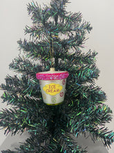 Load image into Gallery viewer, Christmas glass ice cream tub /christmas/seasonal/ glass hanging item
