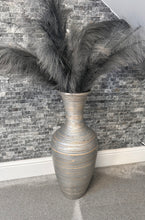 Indlæs billede til gallerivisning Silver handmade bamboo vase 60cm tall floor or table vase
