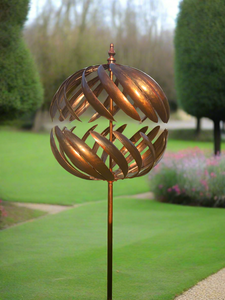 Kenwood Burnished Gold Garden Wind Sculpture Spinner - Marissa's Garden & Gift