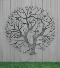 Load image into Gallery viewer, Tree of life silver with a black touch wall art for outdoors and indoors 60cm - Marissa&#39;s Garden &amp; Gift
