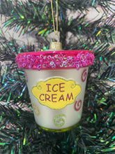 Load image into Gallery viewer, Christmas glass ice cream tub /christmas/seasonal/ glass hanging item
