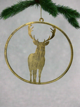 Load image into Gallery viewer, Handmade reindeer gold wall art for indoors/outdoors 30 x 1 x 32cm
