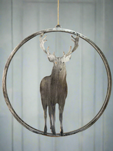 Afbeelding in Gallery-weergave laden, Handmade reindeer silver wall art for indoors/outdoors 30 x 1 x 32cm
